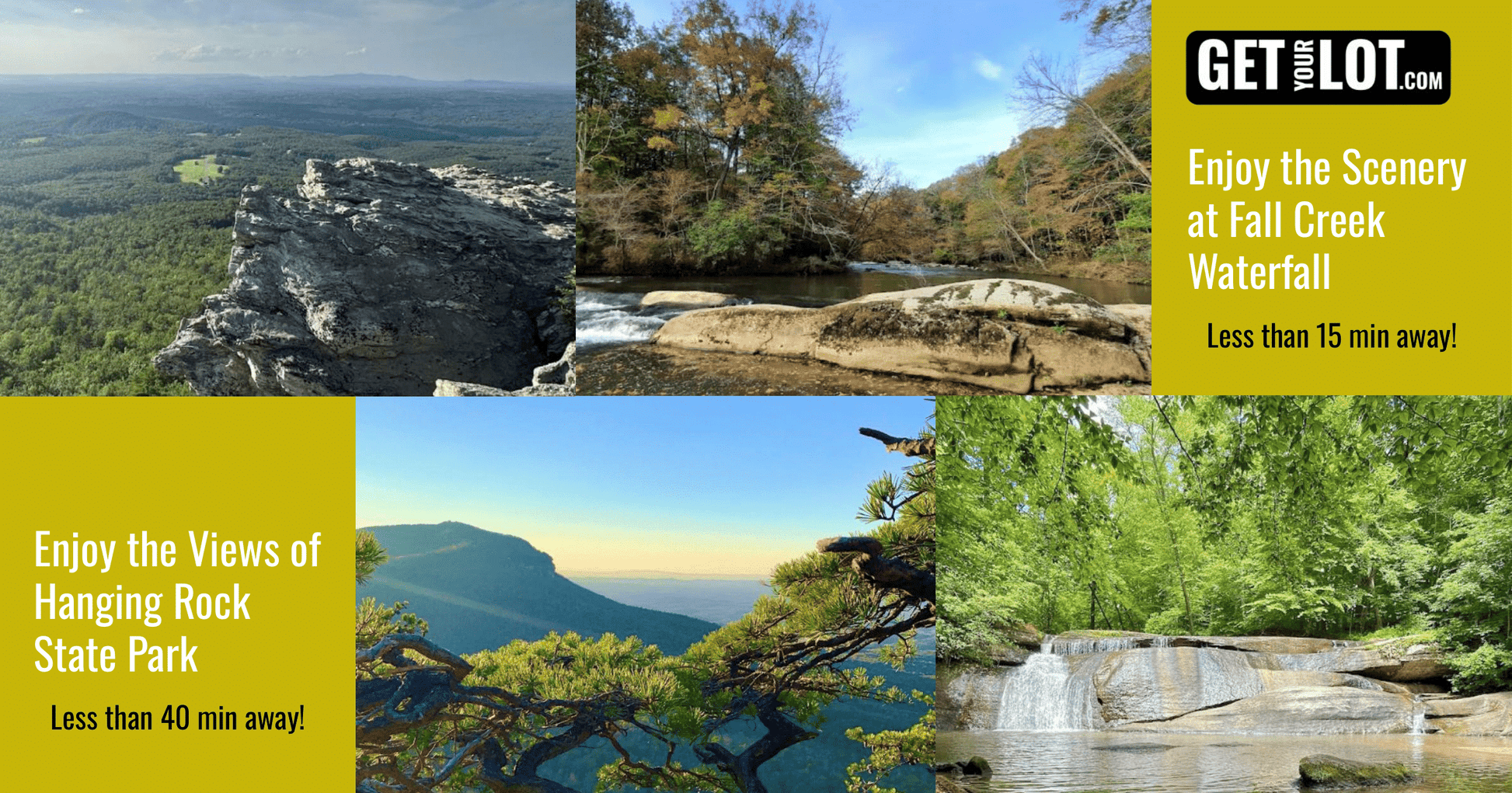 Enjoy the Scenery at Fall Creek Waterfall and Hanging Rock State Park