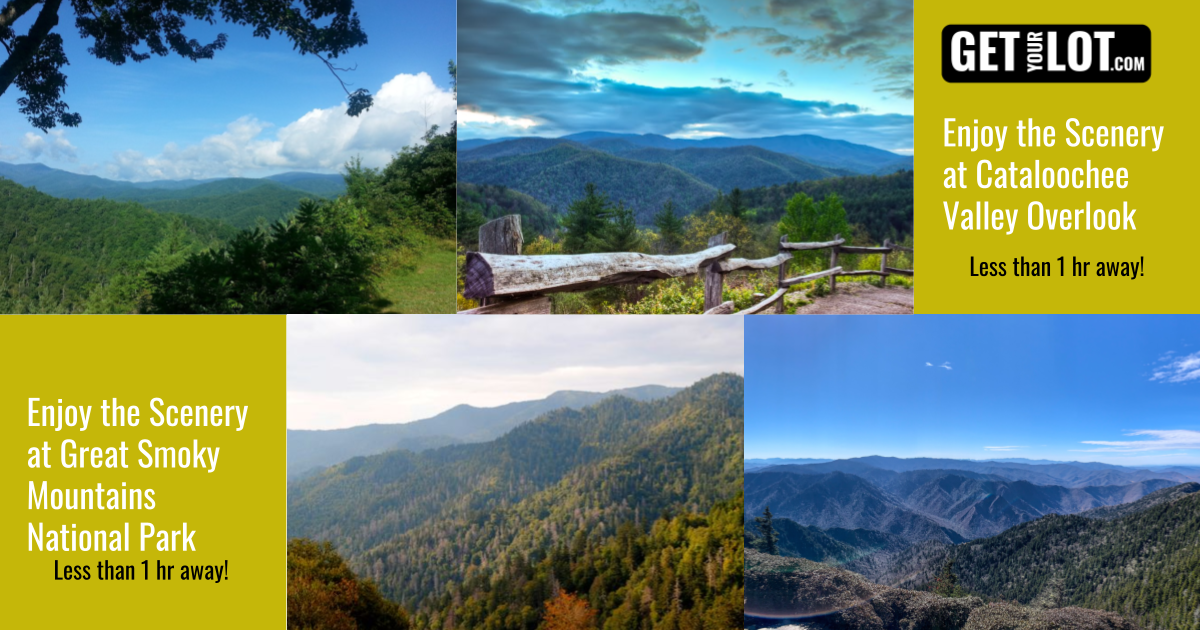 Enjoy the Scenery at Cataloochee Valley Overlook and Great Smoky Mountains National Park both in less than 1 hour