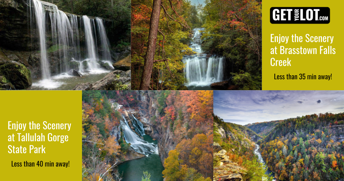 Enjoy the Scenery at Brasstown Falls Creek in less than 35 minutes and Tallulah George State Park in less than 40 minutes