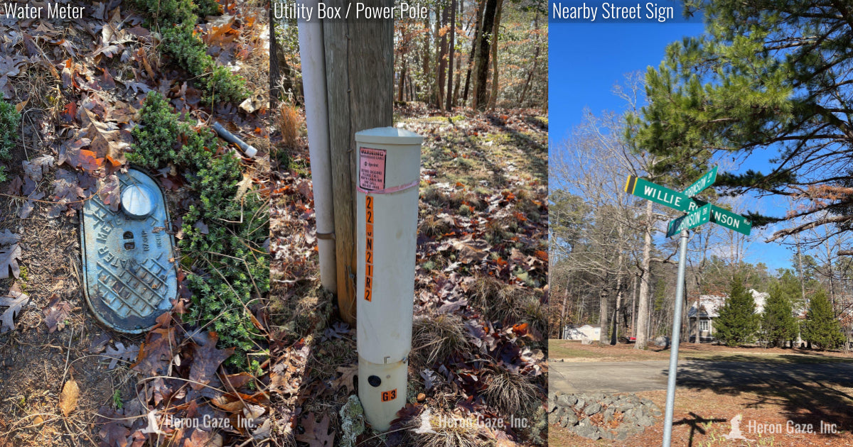 Actual Photo of the Nearby Street Sign and Property Utilities - Water Meter and Utility Box/Power Pole